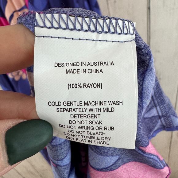 Anthropologie Abel the Label Santa Cruz Floral High Low Maxi Dress  Size XS - Picture 9 of 15